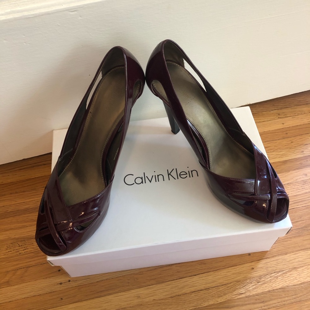 Calvin Klein Passion Patent Bordeaux heels
